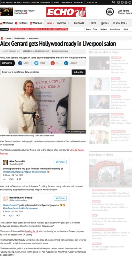 Alex Gerrard gets Hollywood ready with Soprano ICE Laser Hair Removal